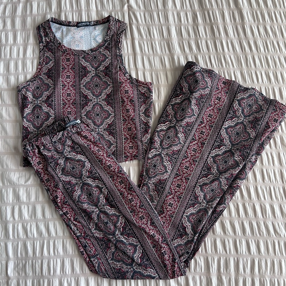 Earthbound Boho Matching Set w/ Long Pants and Tank (M)